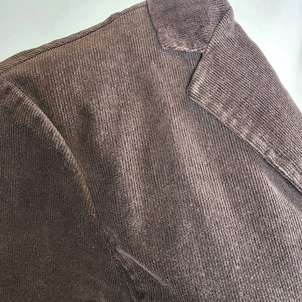 Lands' End Corduroy Button Jacket Blazer Womens 14 Tan Brown Fine Wale Pockets - Picture 4 of 12
